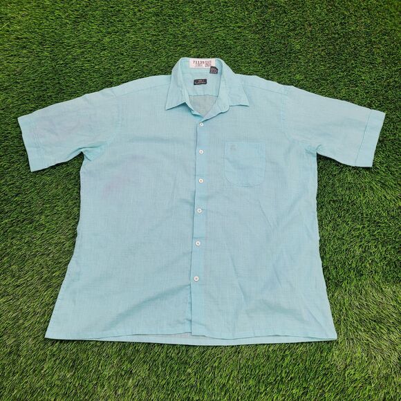 Vintage 80s Countess-Mara Button Shirt XL 25x30 Baggy Blue - Picture 1 of 15